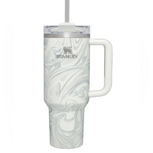 40 oz White and Grey Marble Stanley